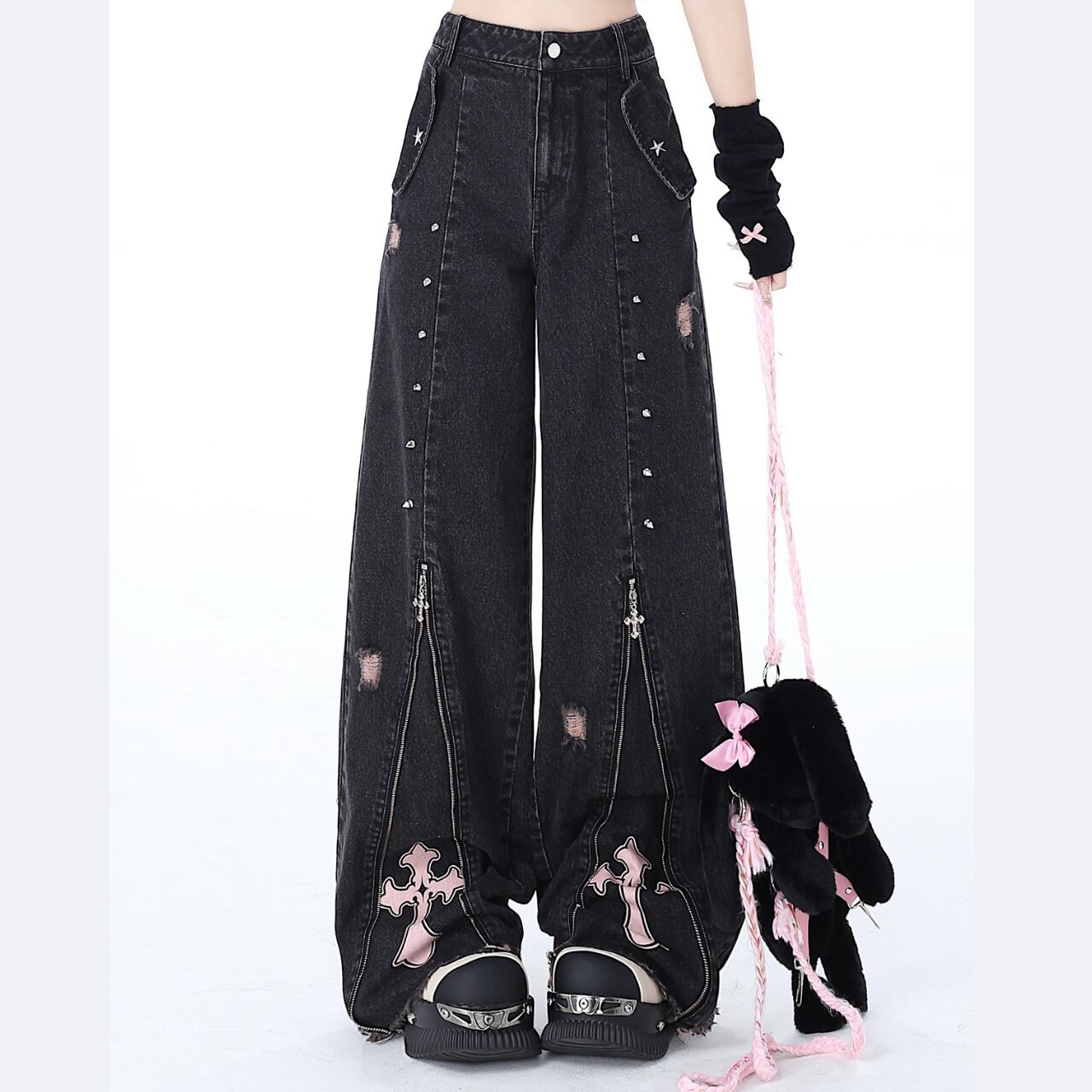 クロスジッパーパンツ　1293