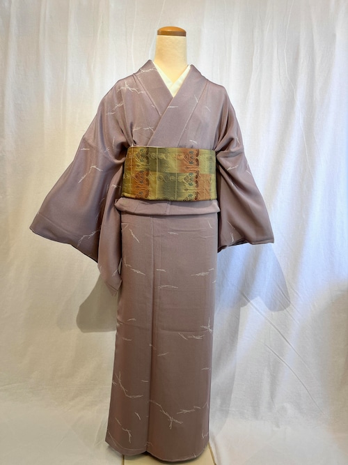 2250 ゆったり 目松葉紋様 小紋 袷単品 Komon Kimono  (lined kimono)