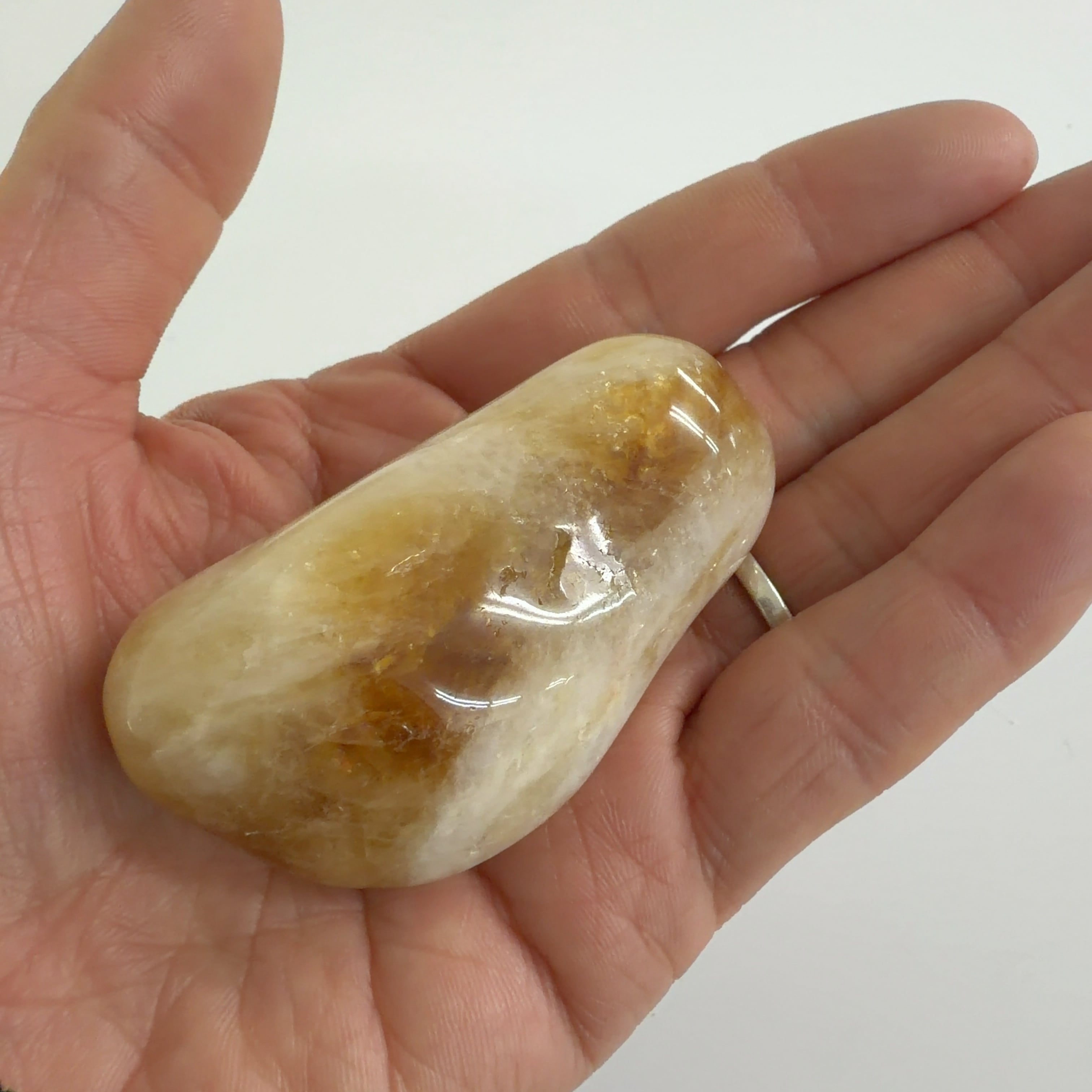 E33068】 加熱シトリン シトリン タンブル ペブル 黄水晶