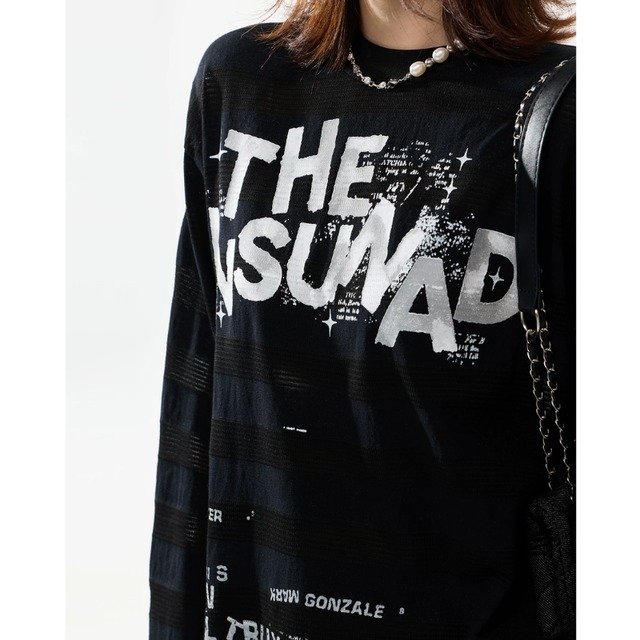 distortion logo print long tee　ディストーションロゴプリントロングティー　J2109