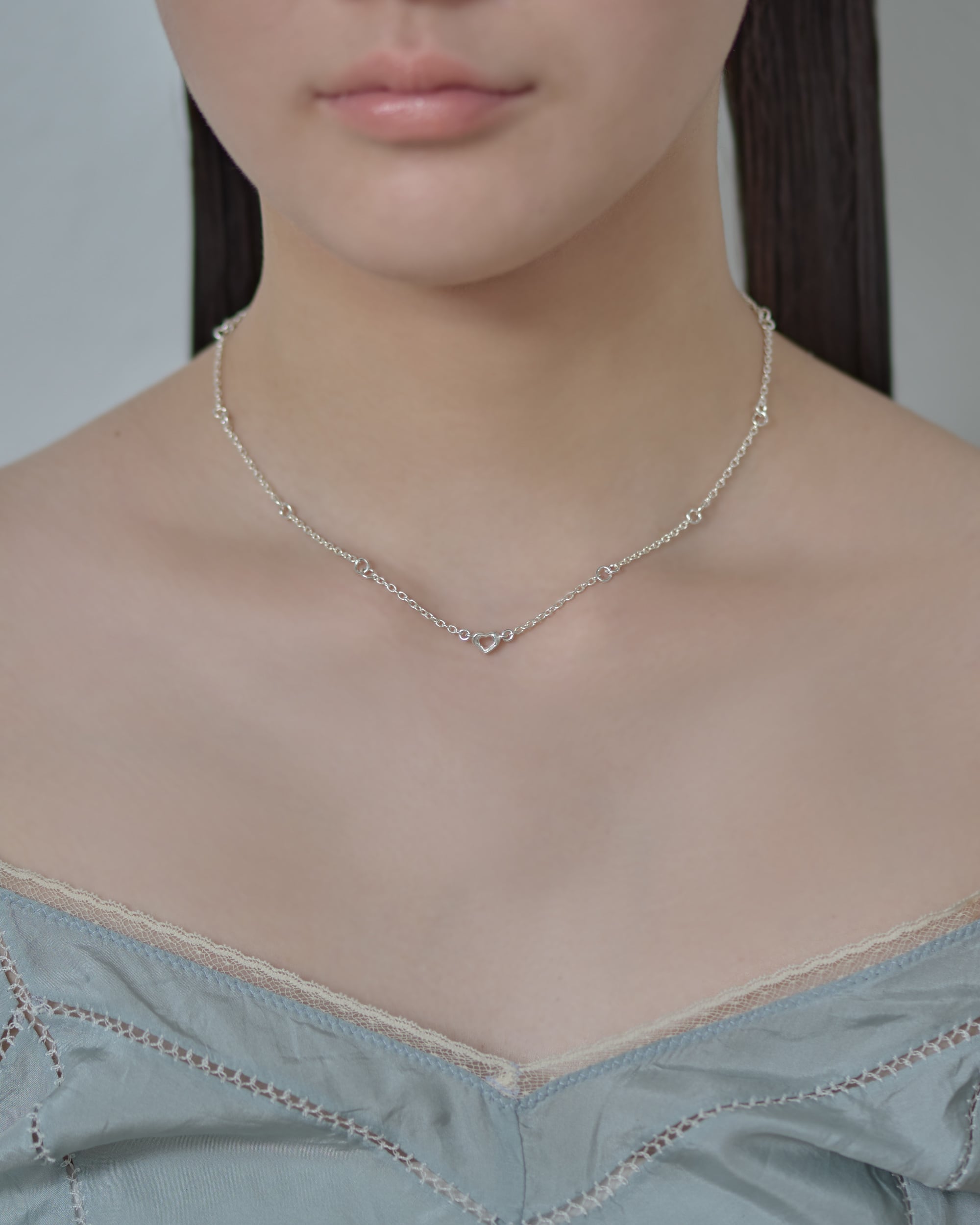 bone HEART necklace mini silver925 #LJ20018N | LANIE