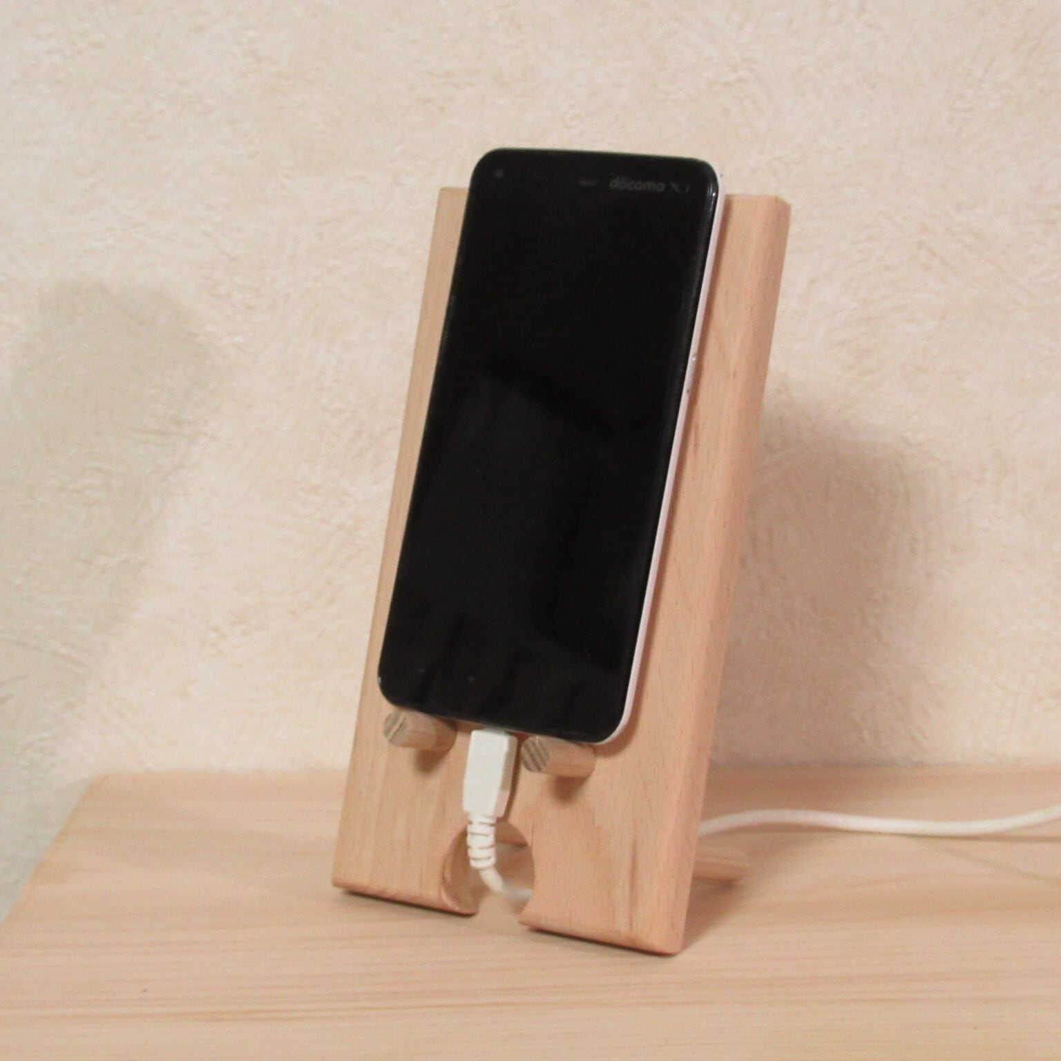 天然木《ブナ》木製スマホスタンド | Katsu工房