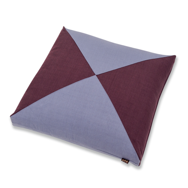 色あそび 角立てパッチワーク　座布団　VV（紫）×VP（パープル）45×45×5