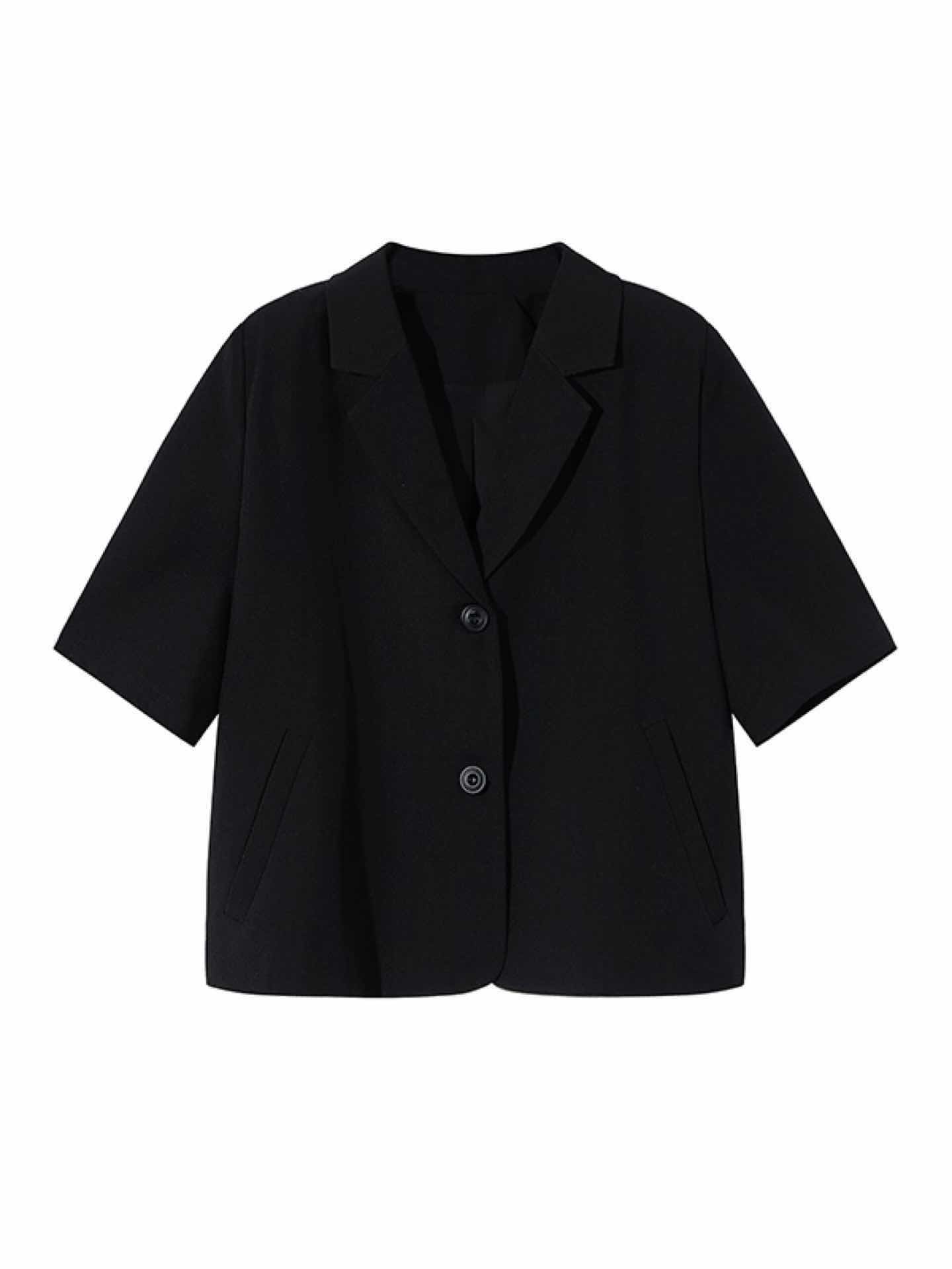 新品 ハーフスリーブ クール ジャケット 黒 グレージュ ハーフスリーブクロップドジャケット 通勤 オフィス カジュアル