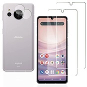 【2+2枚入り】対応 AQUOS Sense7 SHG10 SH-53C ガラスフィルム 2枚 + 対応 AQUOS Sense7 カメラ 強化ガラス 2枚 FOR AQUOS sense7/Sense8 用のガラスフィルム 液晶保護フィルム 全面保護 耐衝撃 極薄 気泡ゼロ 指紋防止 【2枚レンズ保護フィルム+2枚ガラスフィルム】 PCduoduo
