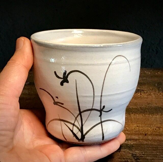 粉引絵唐津／焼酎カップ(定番品) | 唐津焼 炎向窯