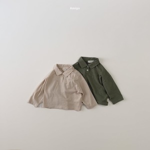 【ノベルティ&送料無料】Cut-out collar polo shirt / amigo