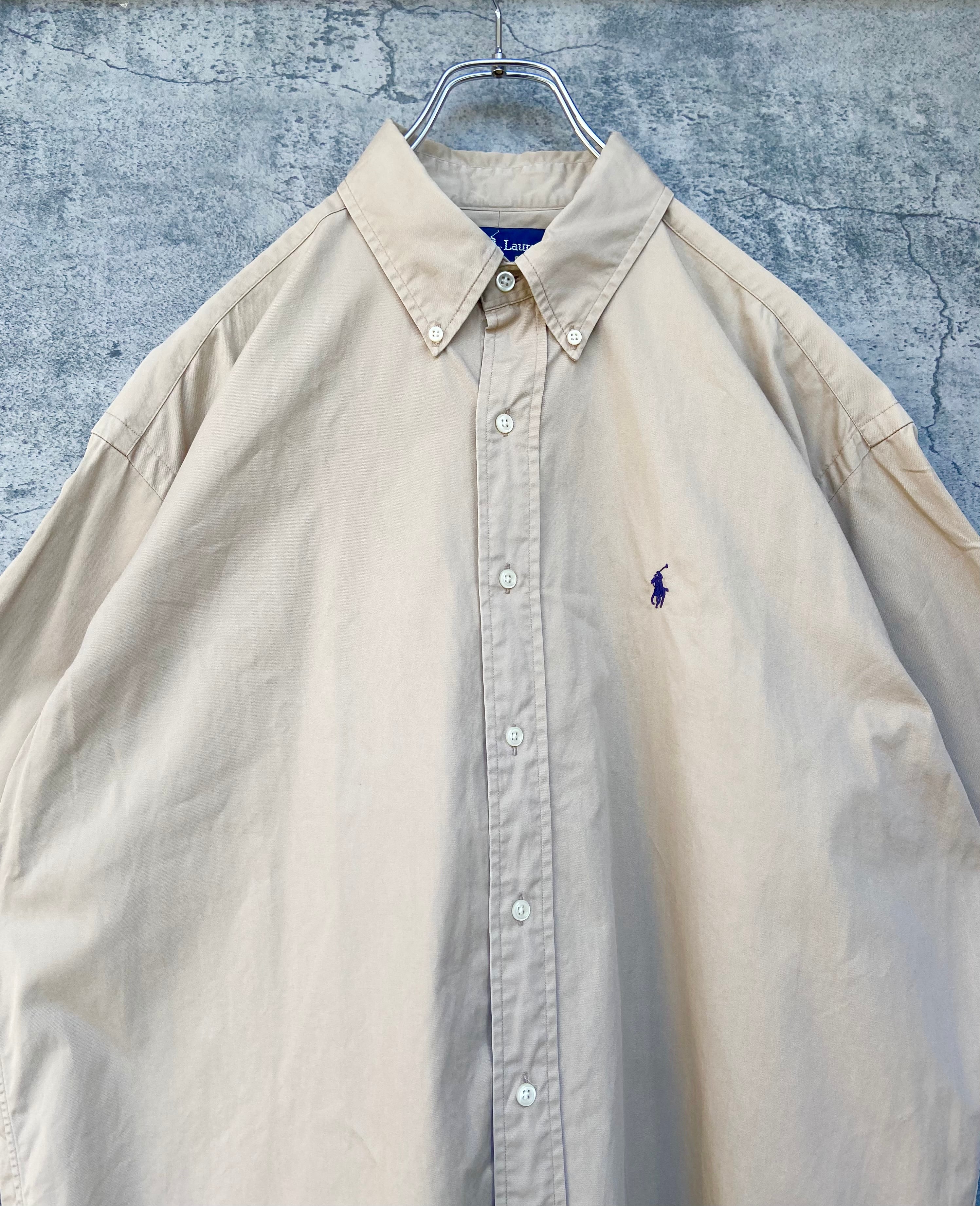 POLO RALPH LAUREN /ポロ ラルフローレン 刺繍 長袖シャツ オーバーサイズ ベージュ