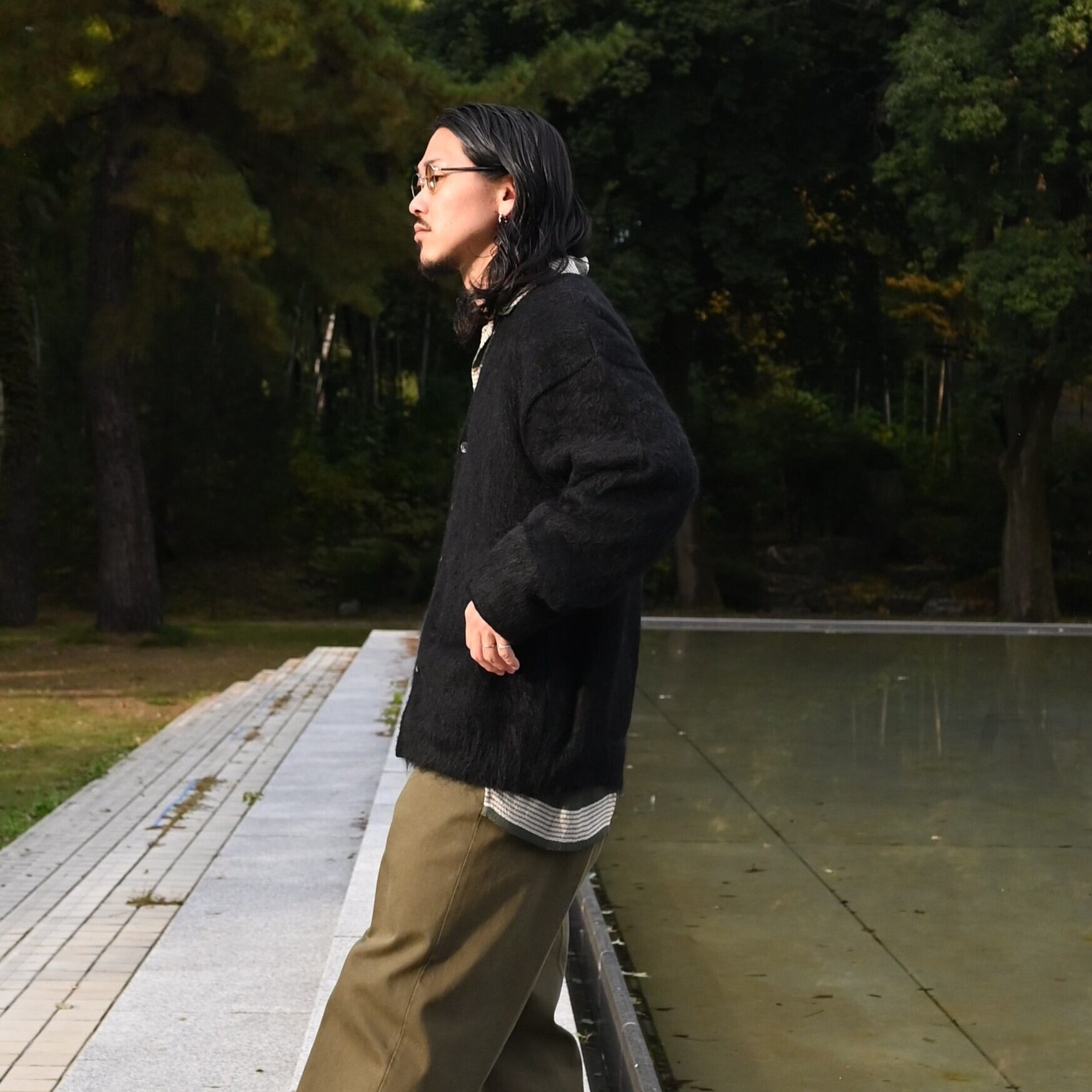INTERIM / KID MOHAIR ALPACA SHAGGY CARDIGAN | GANKO