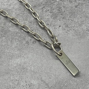 グッチ GUCCI バープレート オーバルリンクチェーン ネックレス SV925