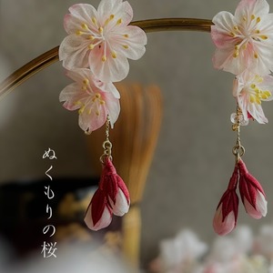 ぬくもりの桜　耳飾り