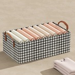 収納ボックス 収納ケース スチールフレーム 折りたたみ式 千鳥格子【亜鉛メッキ鋼板フレーム＋底板】 収納バスケット 衣類収納ボックス ワードローブ 家庭用 カバーレス ポータブル