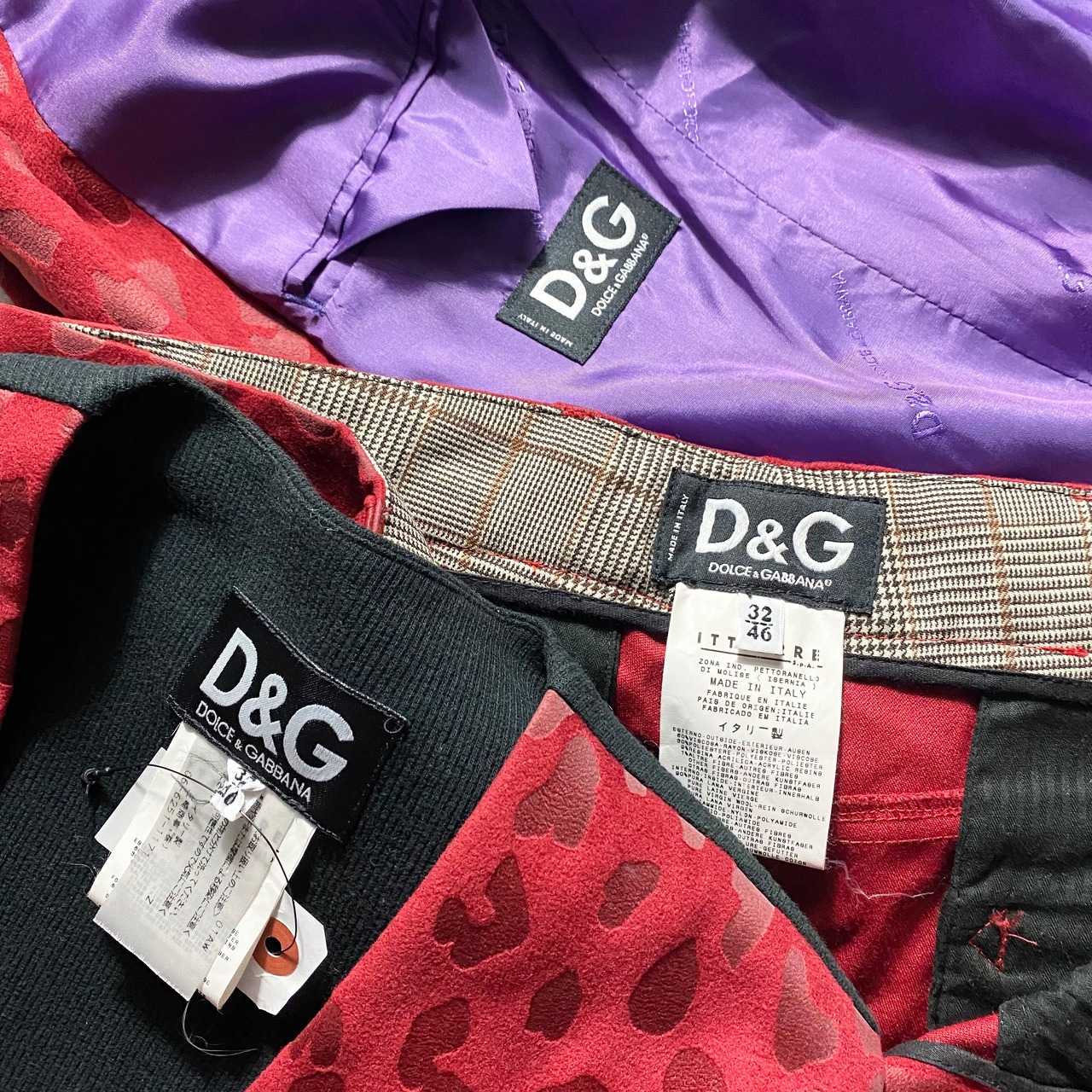 archive 2001AW D&G red leopard 3-pieces suits