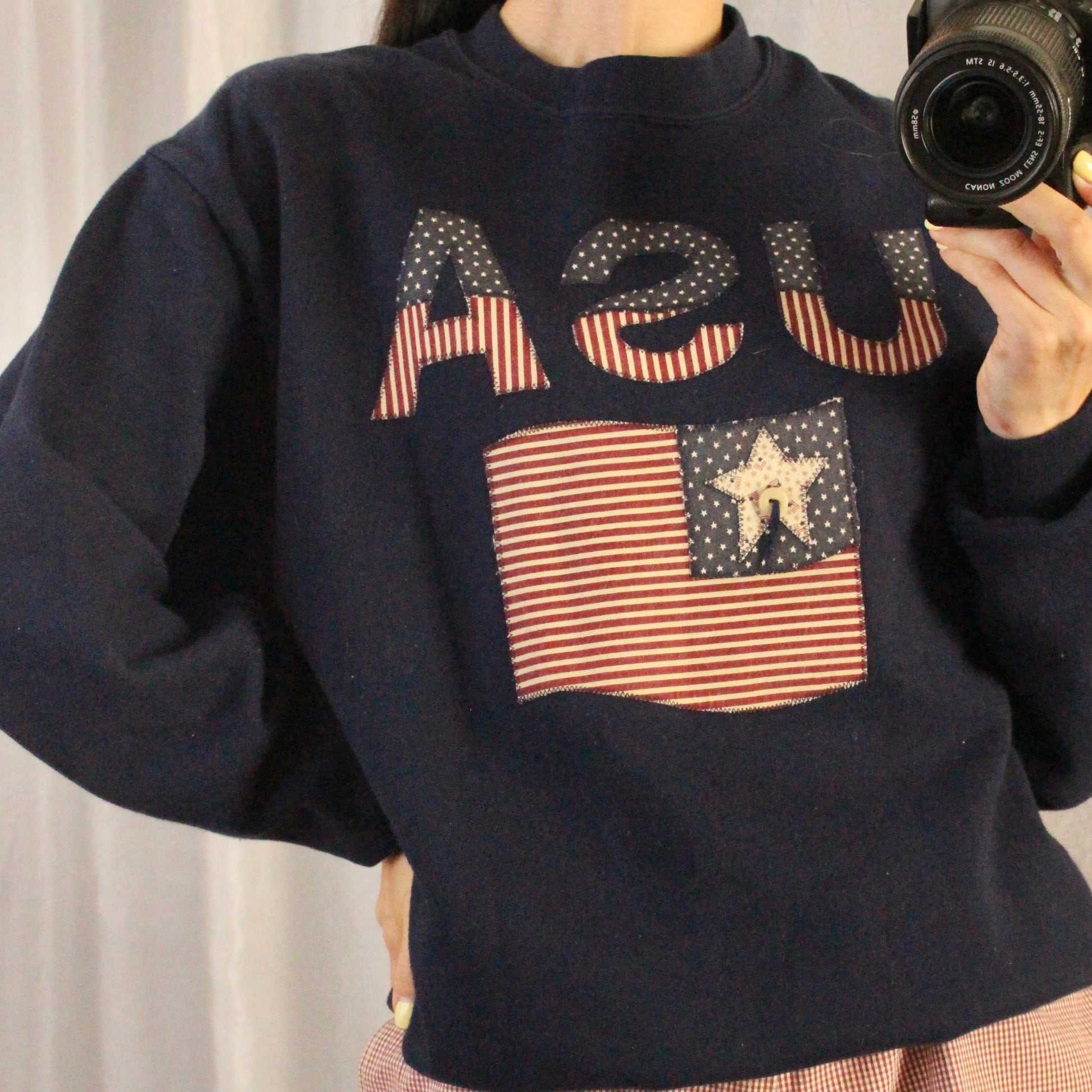 ロゴワッペントレーナー USA ネイビー