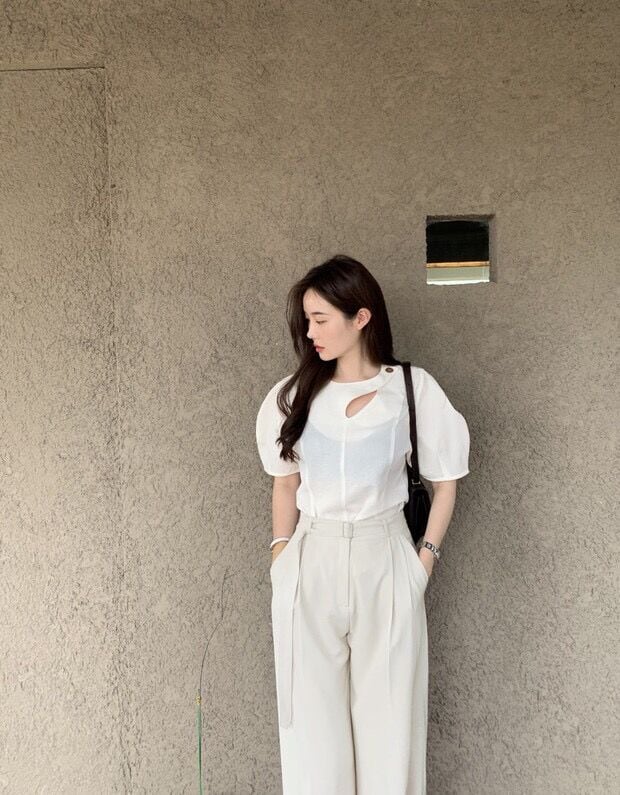 ◆予約◆シフォンアンバランストップス(ご注文から1-2週間程でお届け)