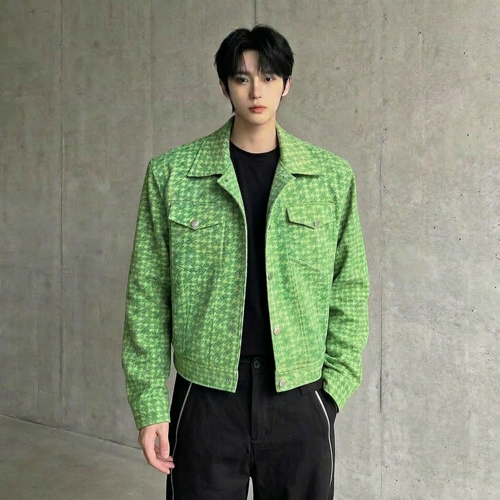 千鳥格子柄 カジュアルジャケット 2カラー D10035