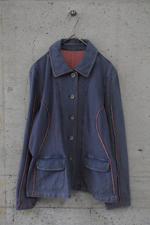 Pink overdyed denim jacket