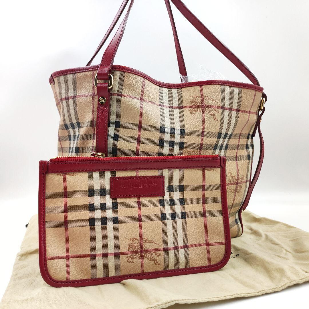 BURBERRY バーバリー ノバチェック サフィアーノレザー トートバッグ