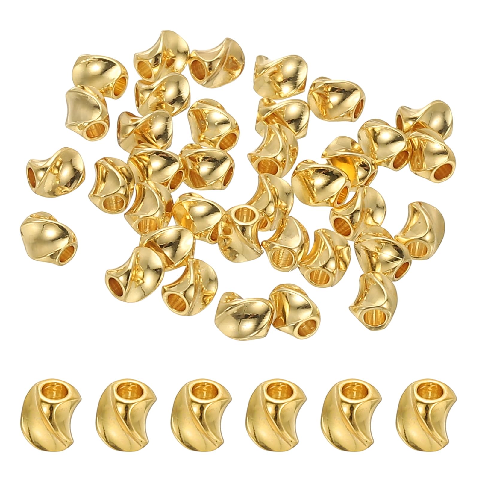 送料無料 紐止め金具 カシメ ゴールド 200個 幅3mm エンドパーツ 留め