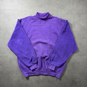 L.L.Bean × Russell 90s mock neck sweatshirt solid purple XL 古着