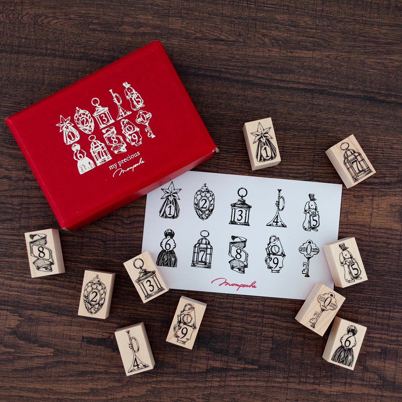0-9 precious」 number stamp set | monpoche