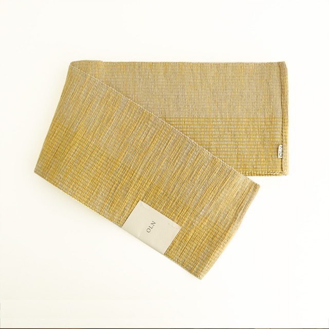 半巾帯「marble」ミモザ×ベージュ