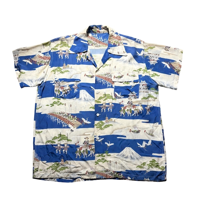 vintage 1940’s~50’s Japanese pattern rayon hawaiian shirt