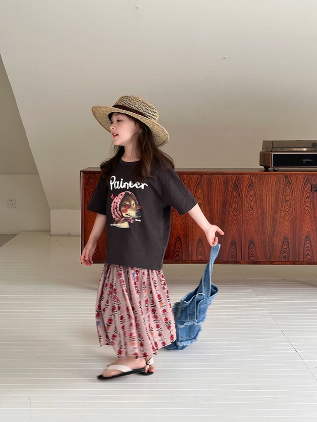 【KID】ペインタードッグプリント半袖Tシャツ - 14