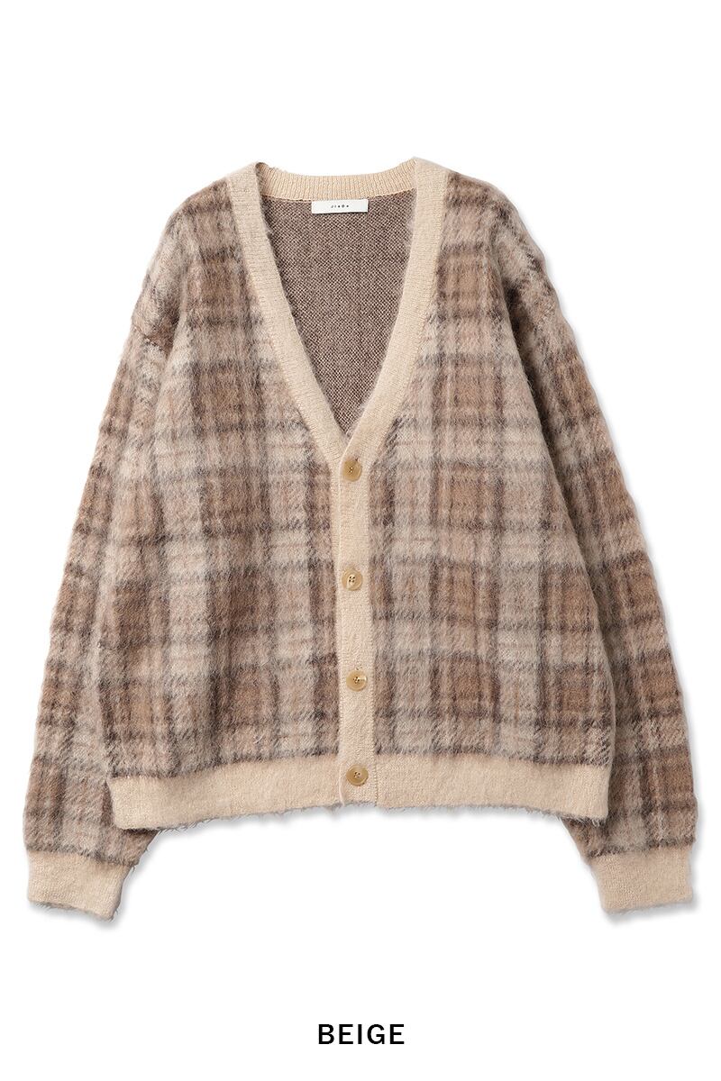 JieDa(ジエダ) MOHAIR CHECKED CARDIGAN Jie-23W-KN02 | WANTS AND FREE