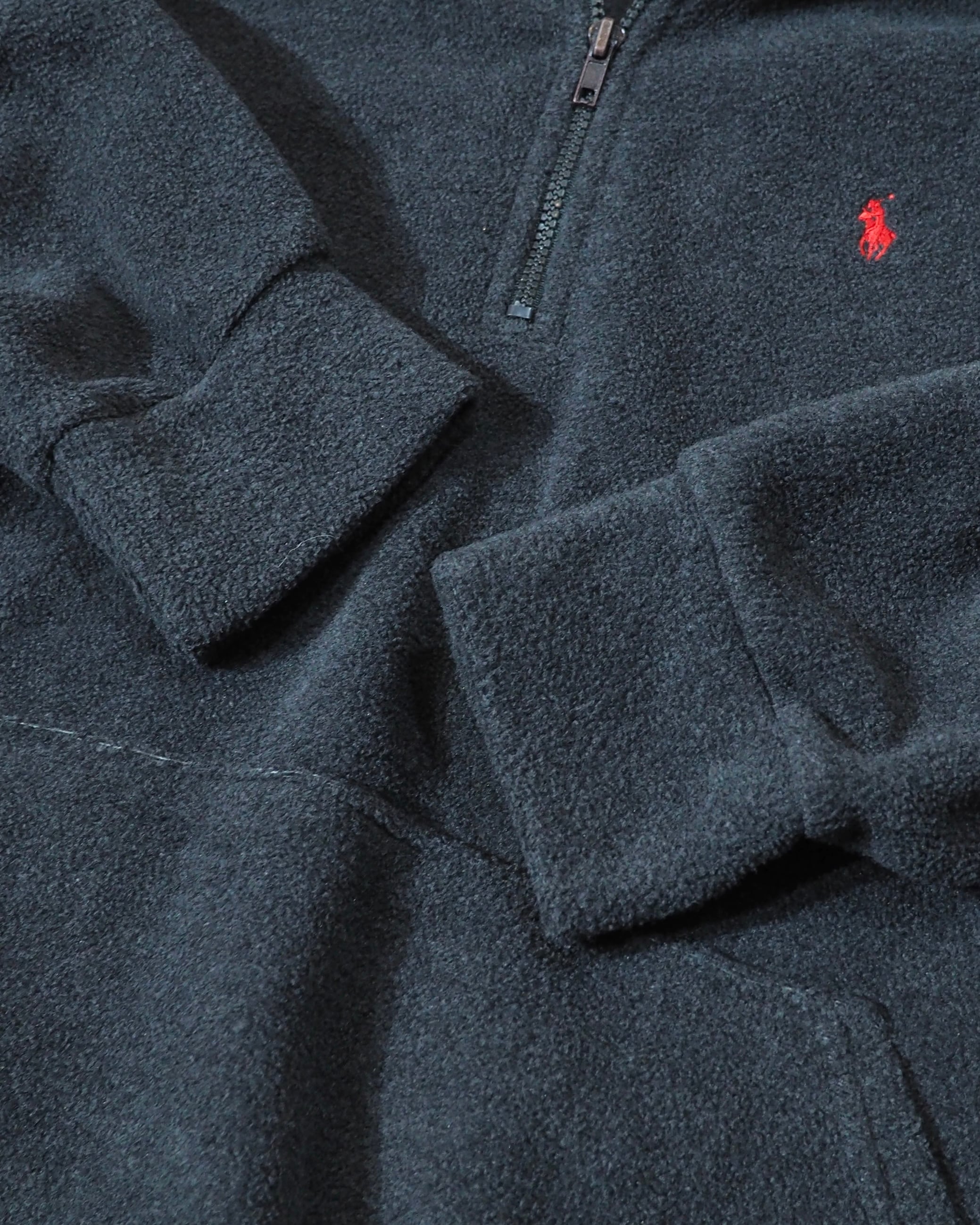 1990s " POLO SPORT - RALPH LAUREN " ” 赤ポニー ” Embroidery vintage fleece half zip Hoodie ポロスポーツ ラルフローレン ハーフジップフリースフーディ