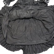 【美品 フラメンコ衣装】ブラック ワンピース ドレス 段々 ボランテ 水玉 ドット 黒 長袖 フリル ダンス用 無地 大きめ 白 ダンス用 発表会 パーティ 民族衣装 民族舞踊 レディース 袖有り 柄 模様