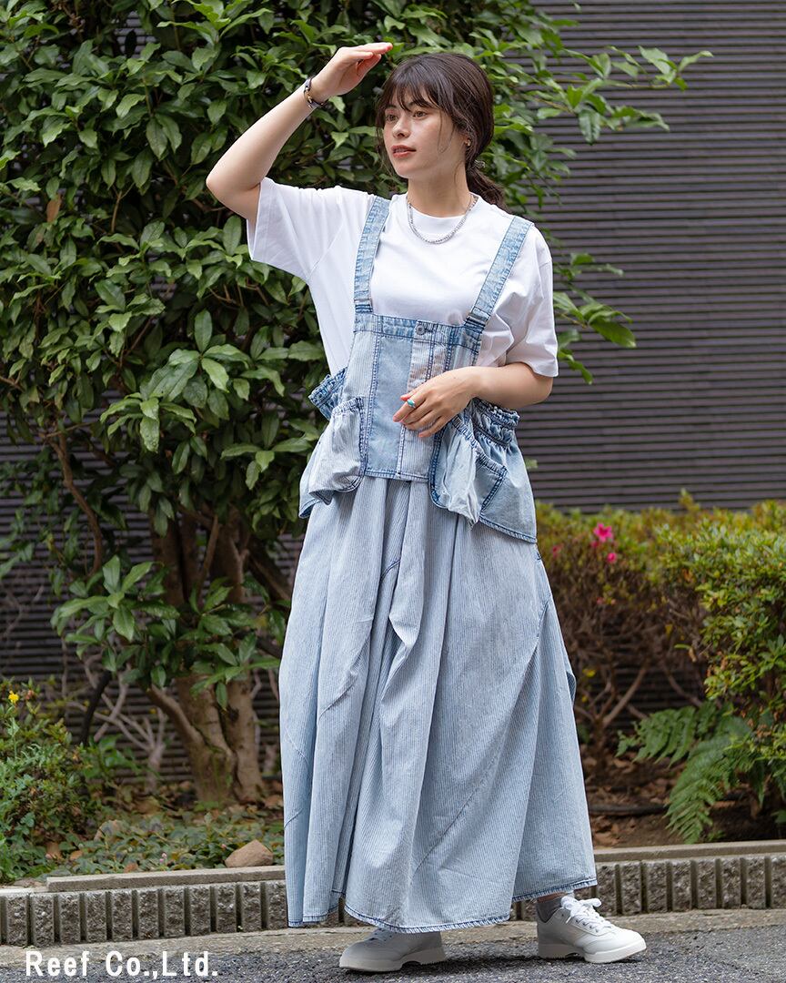 014さま専用 パネルHICKORYデニムビスチェ】 ST-226014 Brand：mililopiulu | Reef