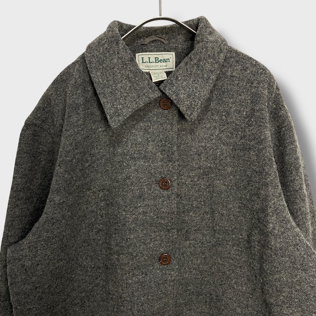 80s USA製　エルエルビーン　ウールコート　ミドル丈　グレー　メンズSM相当