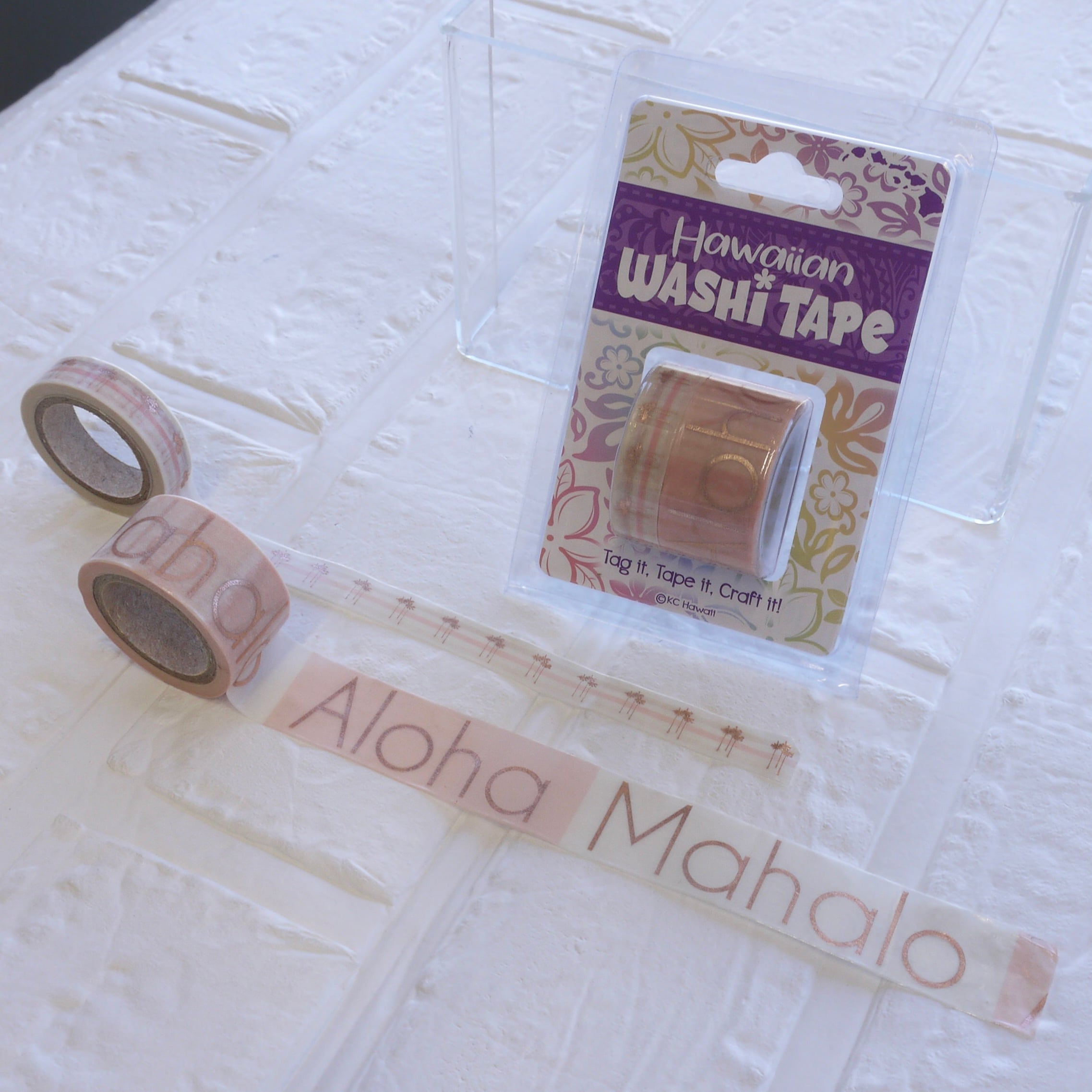 ☆ハワイ直輸入☆マスキングテープ/WASHI TAPE/ALOHA MAHALO/パームツリーマステ2個セット<ALOHA PINK>
