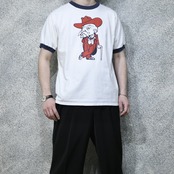 grandpa print ringer tee