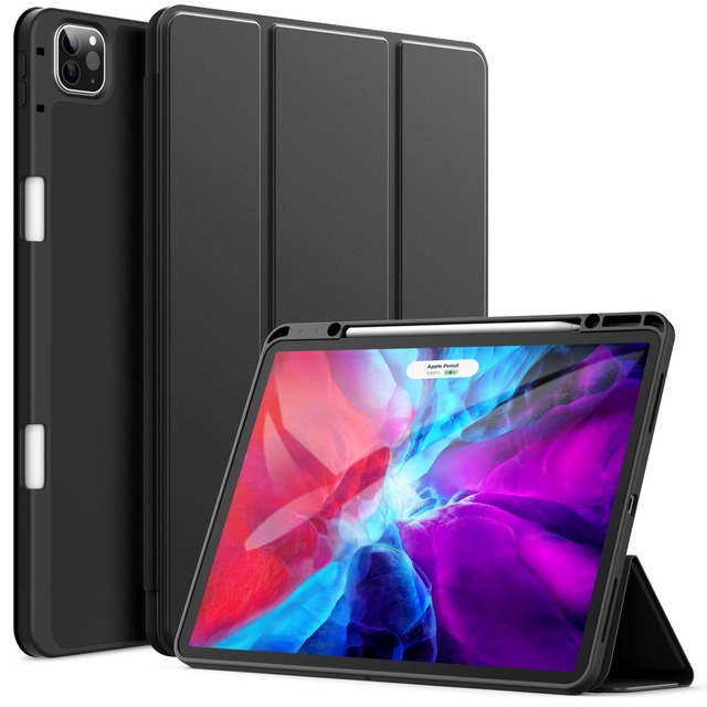 JETech iPad Pro 12.9インチ 第4/3世代 (2020/2018)用 ケースカバー (ブラック)