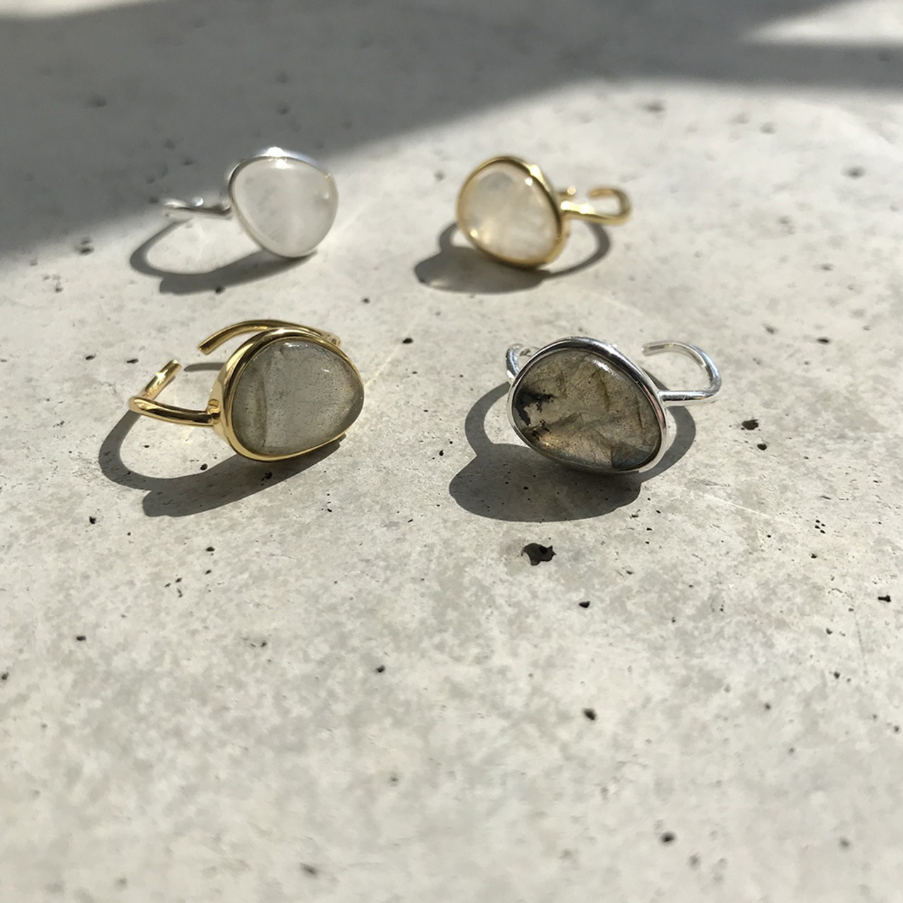 S925 natural stone ring (R218)
