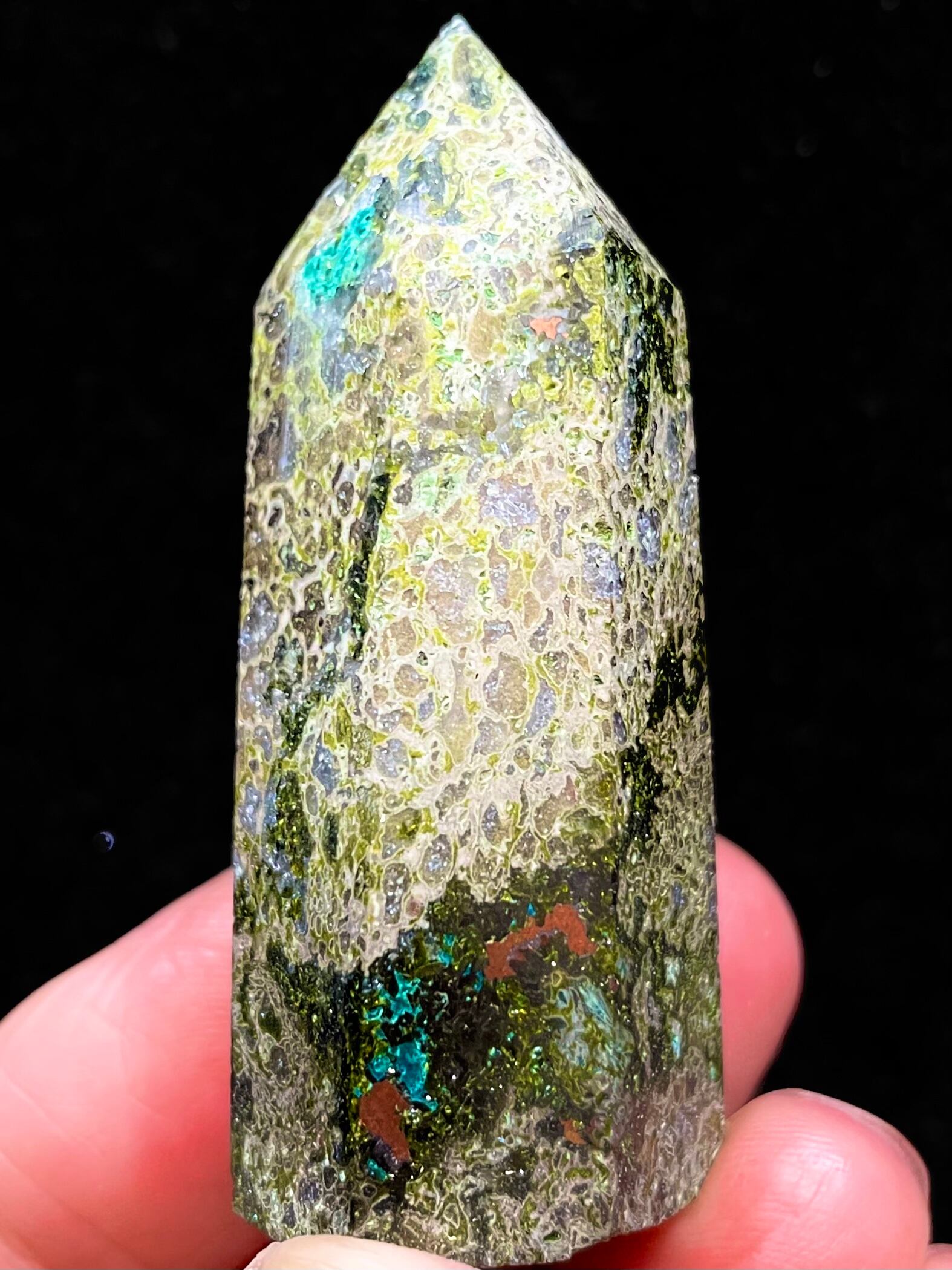 天然石クリソコラエピドートパイライト共生ポイント906