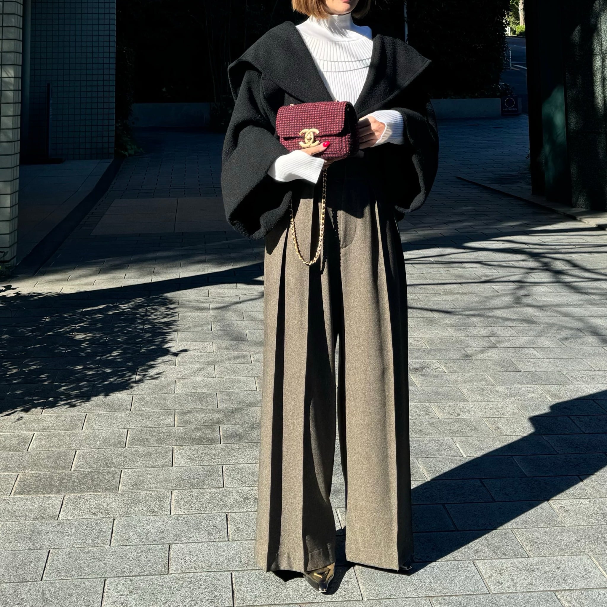 ビックカラーショートコート Josette ブラック | Cygne 