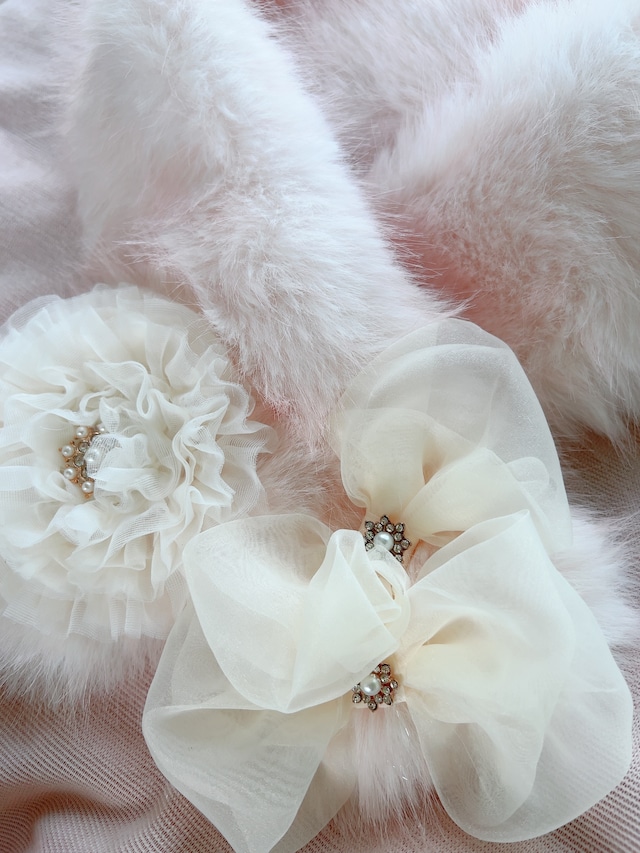 お花リッチマフラー＜ミルキーピンク＞