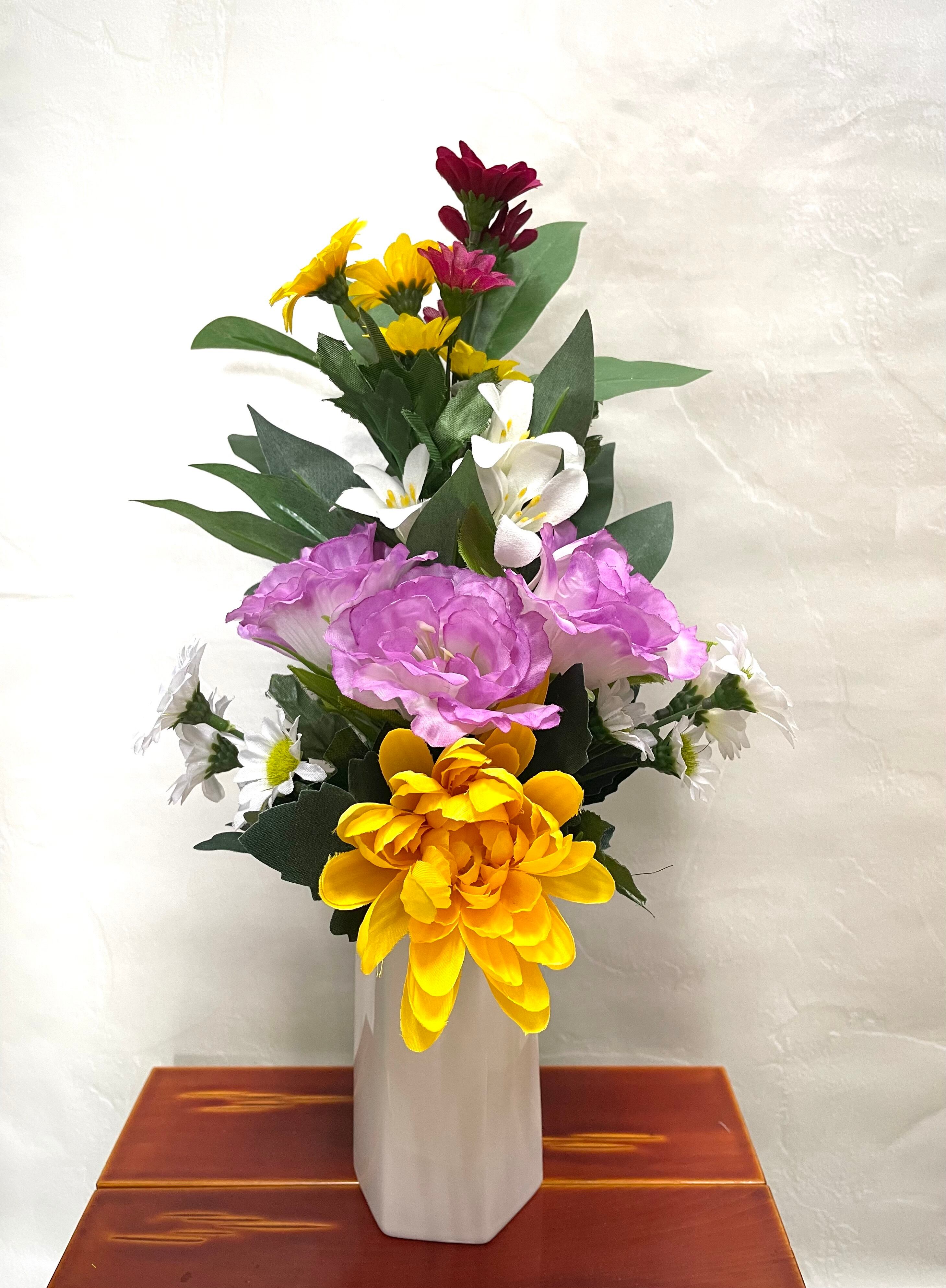 フリルトルコキキョウ仏花アーティフィシャルフラワー《ピンク》