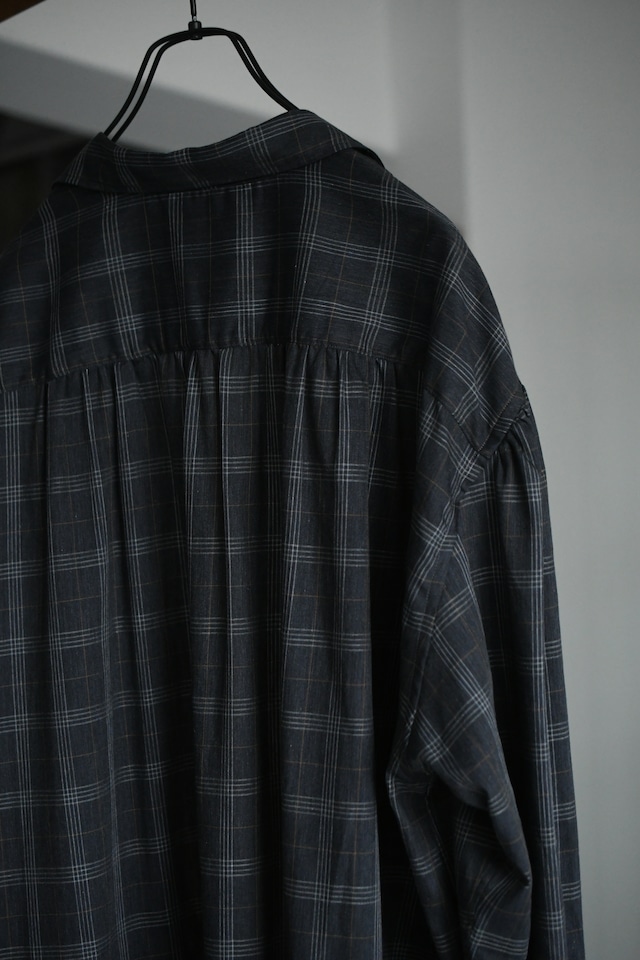 BISOWN / SZ BOIL COTTON SMOCK SHIRTS (TOP GRAY CHECK )