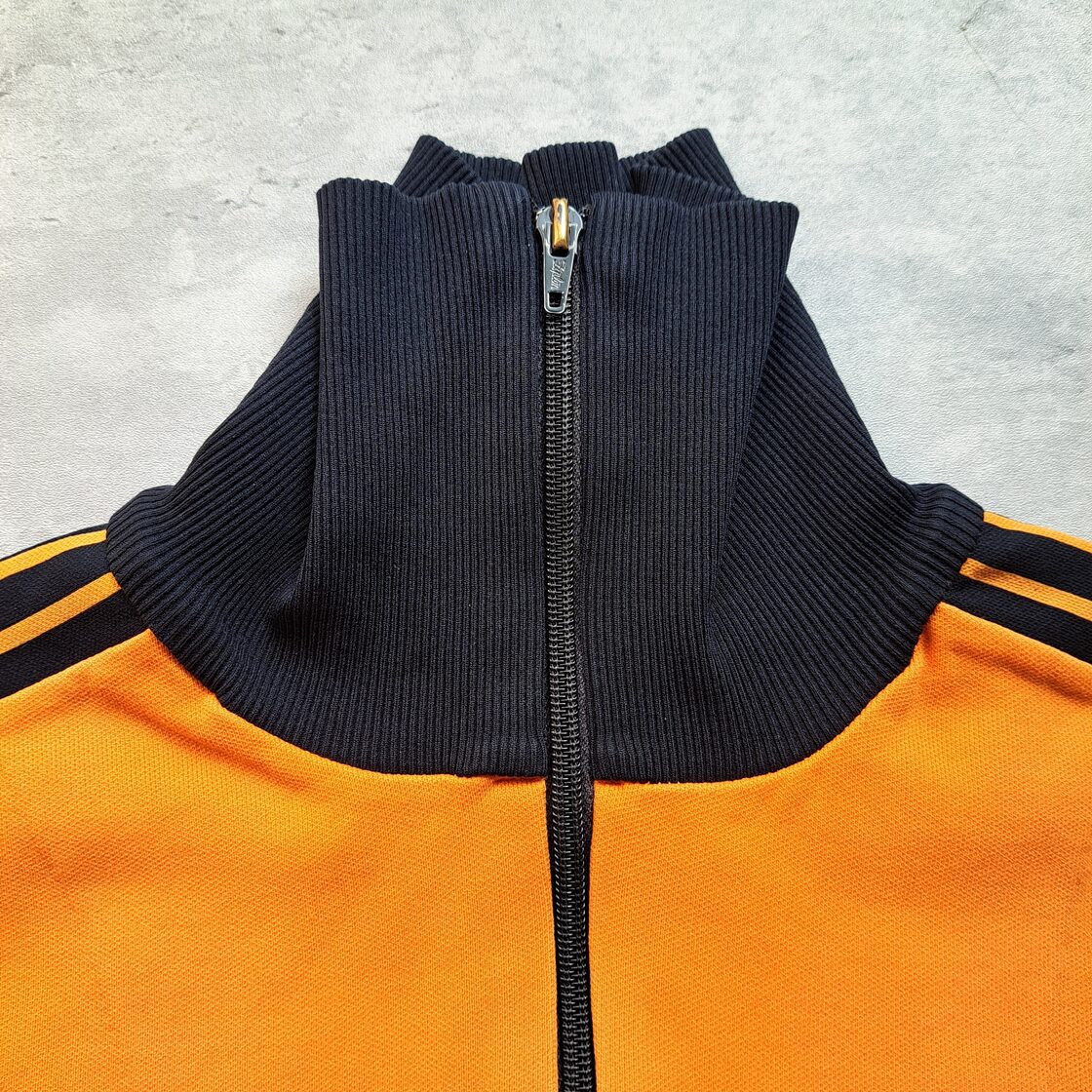 70s 西ドイツタグ オレンジ 黒 デサント Adidas トラックジャケット  