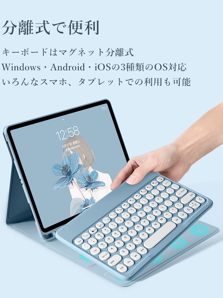 iPad mini5 mini4 mini 1 2 3 キーボード ケース 丸型キー 可愛い