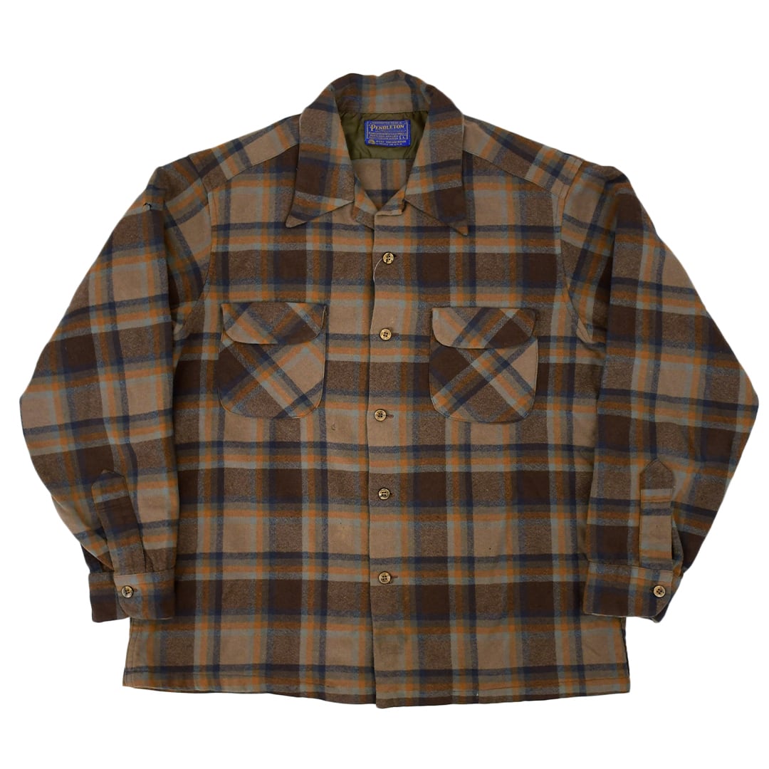 70s PENDLETON BOARD SHIRT 茶×緑 | BerBerJin Yuhodo