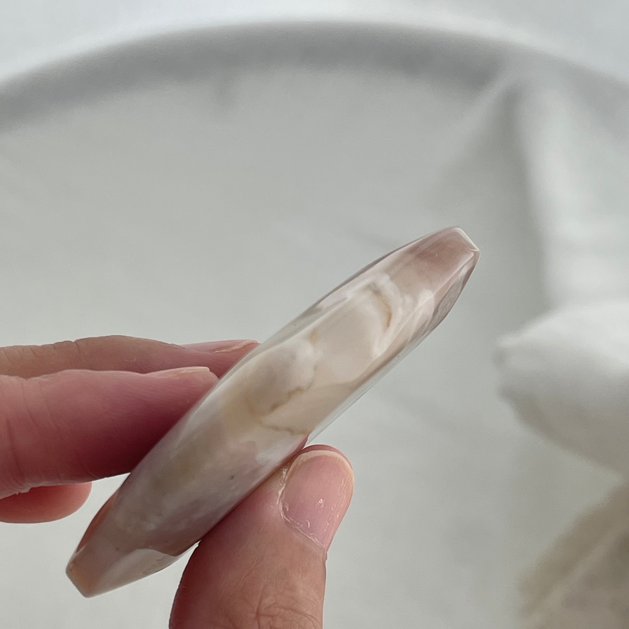 フラワーアゲート*ハート*250821*天然石*置き物*インテリアストーン