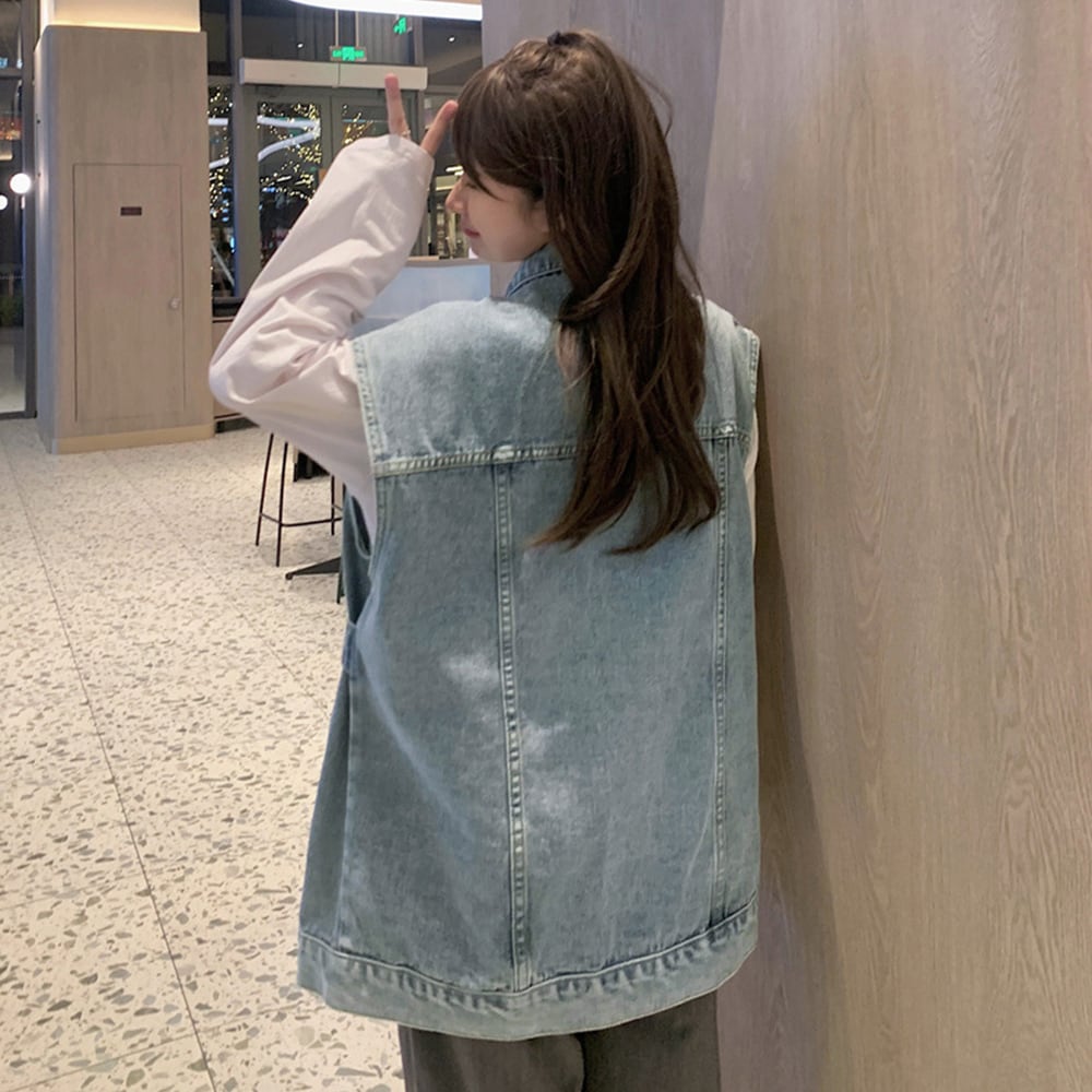 デニム ベスト レディース ジレ 大人 ストリート系 アメカジ おしゃれ かわいい きれいめ アウター トップス カジュアル 大人可愛い 大人女子