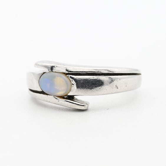 Water Opal Accent Modern Style Ring #10.5 / Denmark