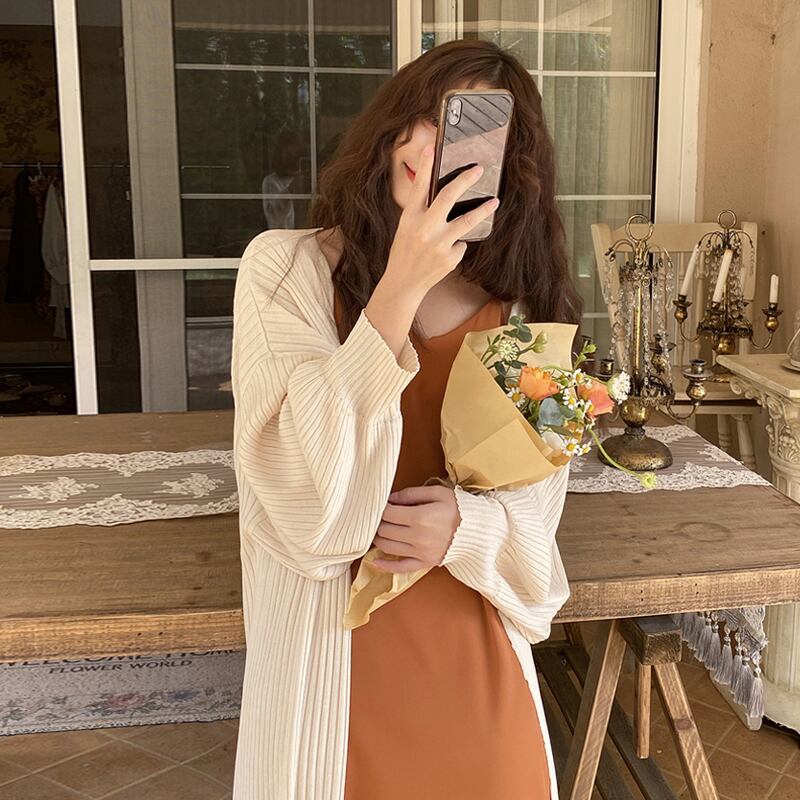 スプリングスタイル薄手ニットセーター レディースカーディガンシャツ 春物 試着室62393944828