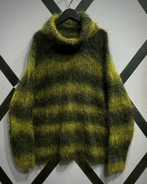 【X VINTAGE】Horizontal Stripe Vintage Mohair Blend Knit